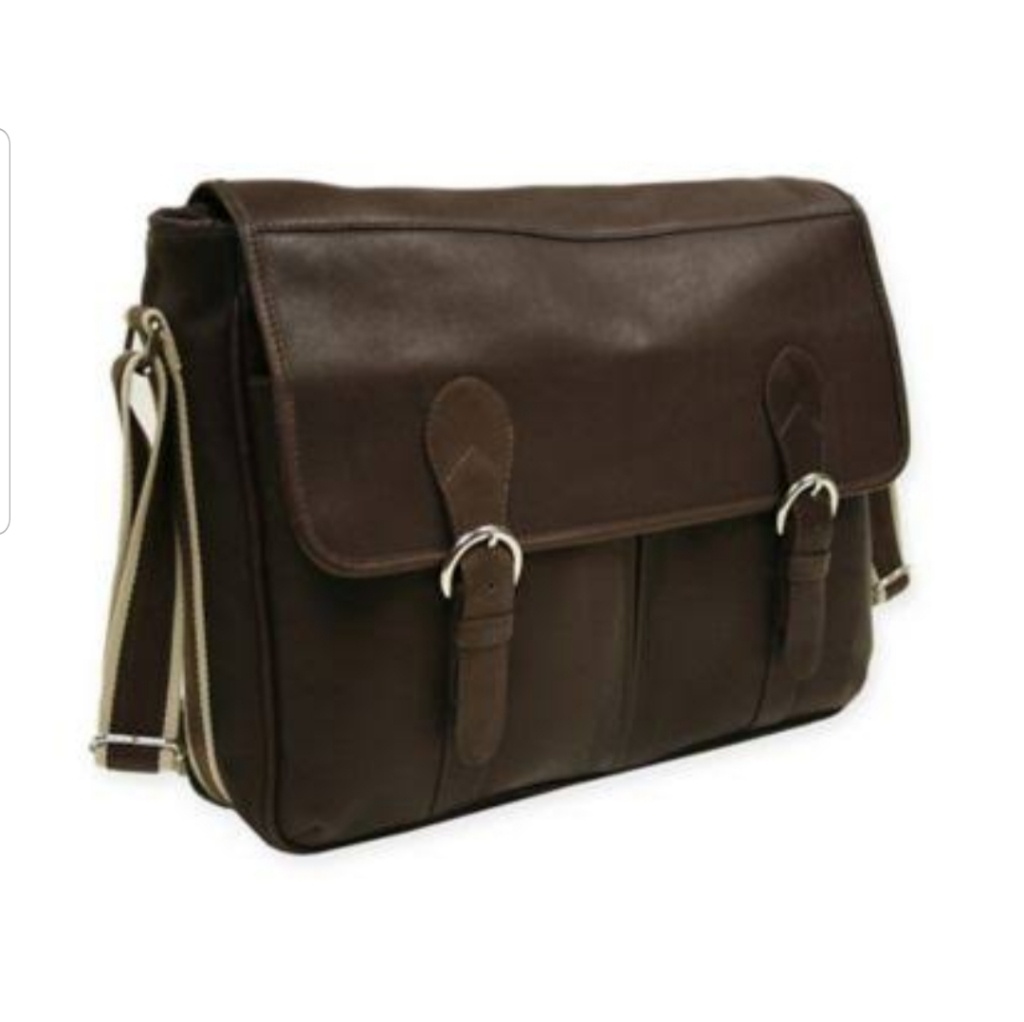 Piel Leather Classic Expandable Messenger Bag